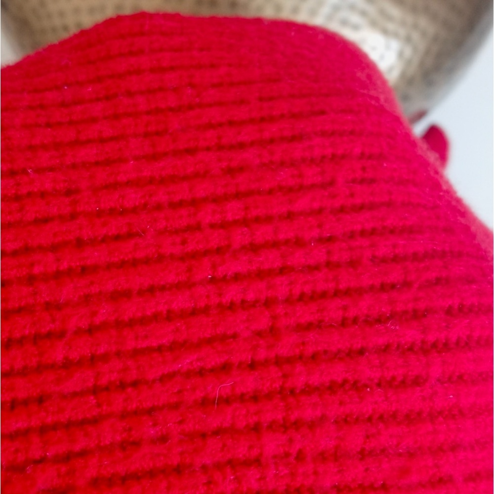 Zara Women's Red Cropped Ribbed Nylon Blend Long Sleeve Sweater S (Back Zip) - Picture 16 of 16
